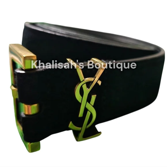 BNIB! Rare! AUTHENTIC Saint Laurent YSL Monogram Suede Belt SIZE 80 MSRP $695 - Picture 11 of 16